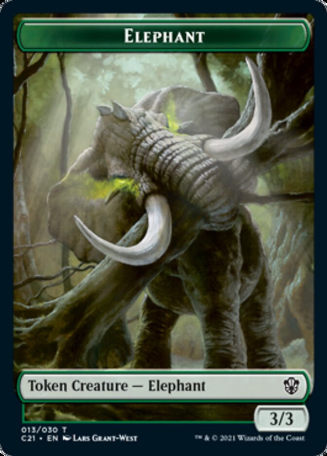 Frog Lizard // Elephant Double-Sided Token [Commander 2021 Tokens] | Gamers Paradise