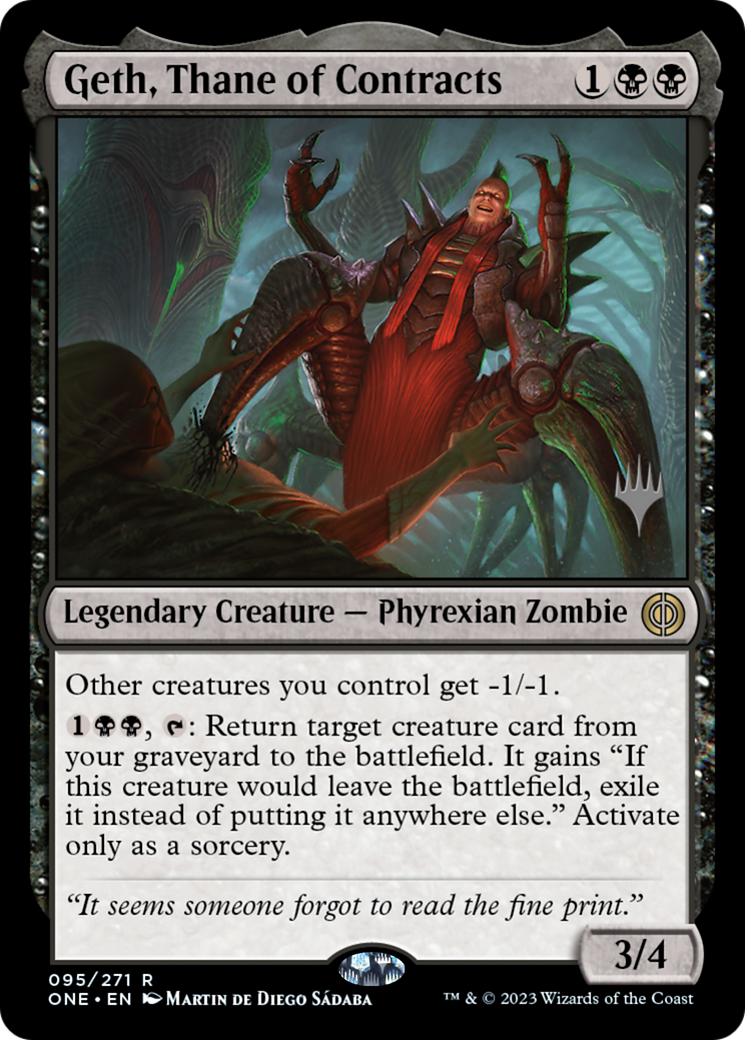 Geth, Thane of Contracts (Promo Pack) [Phyrexia: All Will Be One Promos] | Gamers Paradise
