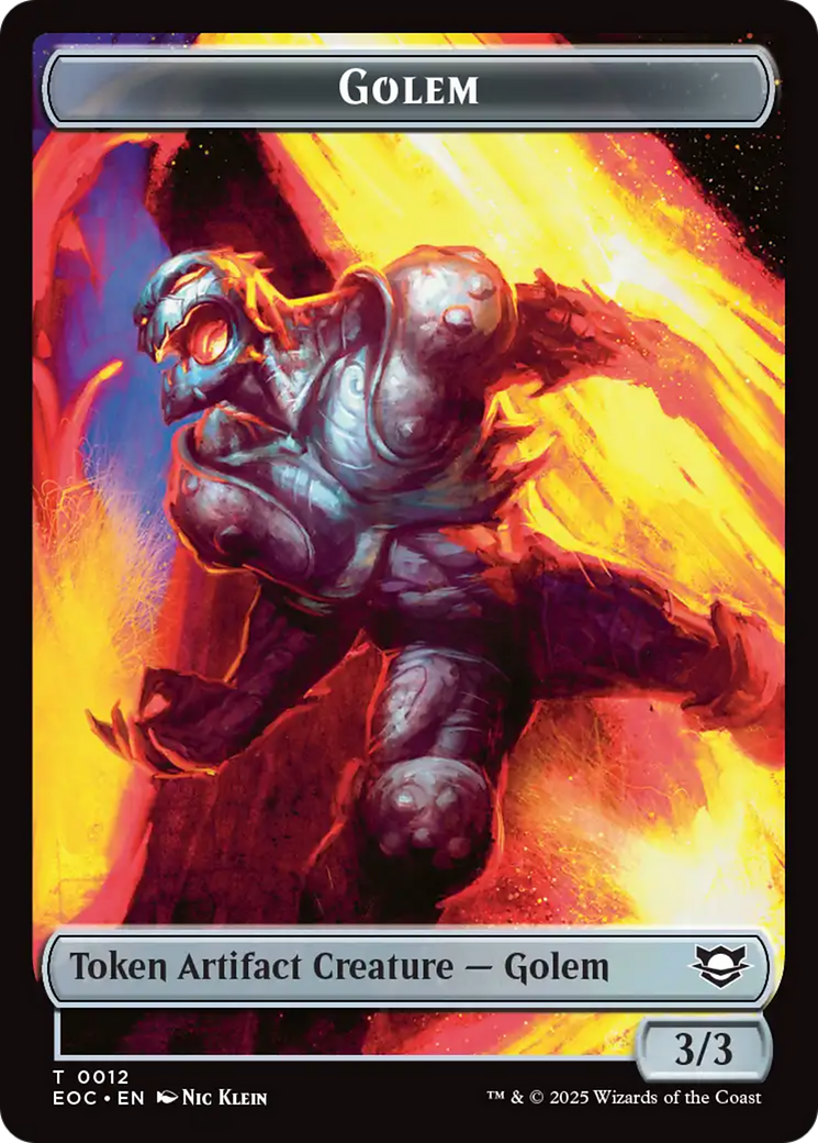 Copy // Golem (0012) Double-Sided Token [Edge of Eternities Commander Tokens] | Gamers Paradise