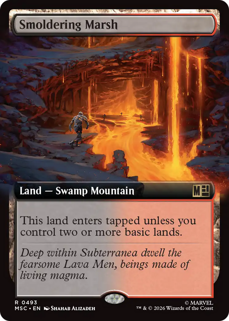 Smoldering Marsh (Extended Art) [Marvel Super Heroes Commander] | Gamers Paradise