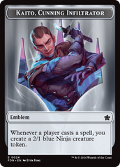 Emblem - Kaito, Cunning Infiltrator // Ninja Doubled-Sided Token [Foundations Tokens] | Gamers Paradise