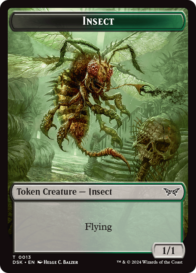 Insect (0013) // Manifest Double-Sided Token [Duskmourn: House of Horror Tokens] | Gamers Paradise