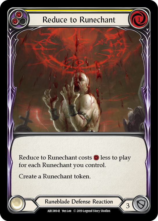 Reduce to Runechant (Yellow) [ARC089-R] (Arcane Rising)  1st Edition Rainbow Foil | Gamers Paradise