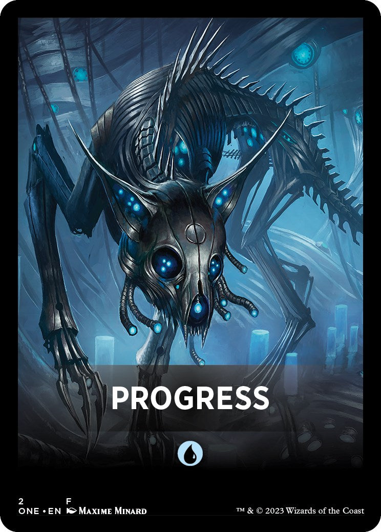 Progress Theme Card [Phyrexia: All Will Be One Tokens] | Gamers Paradise