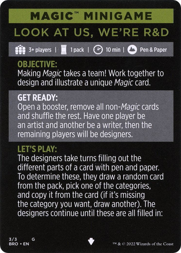 Look at Us, We're R&D (Magic Minigame) [The Brothers' War Minigame] | Gamers Paradise