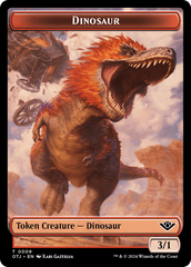 Mercenary // Dinosaur Double-Sided Token [Outlaws of Thunder Junction Tokens] | Gamers Paradise
