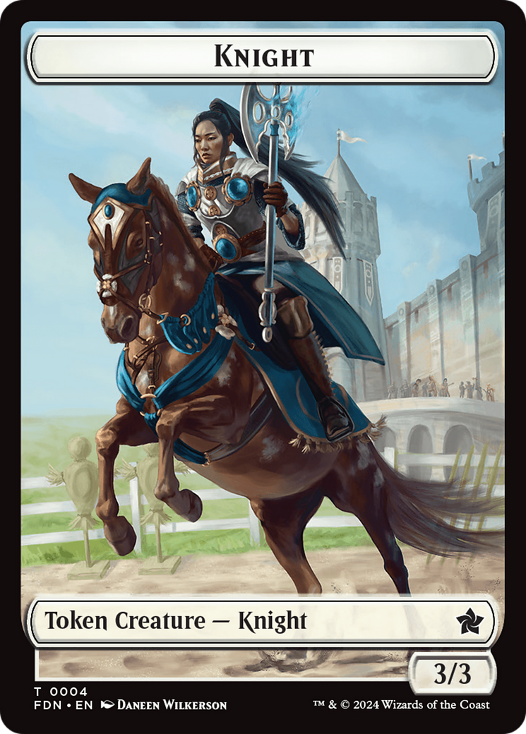 Human // Knight Double-Sided Token [Foundations Tokens] | Gamers Paradise