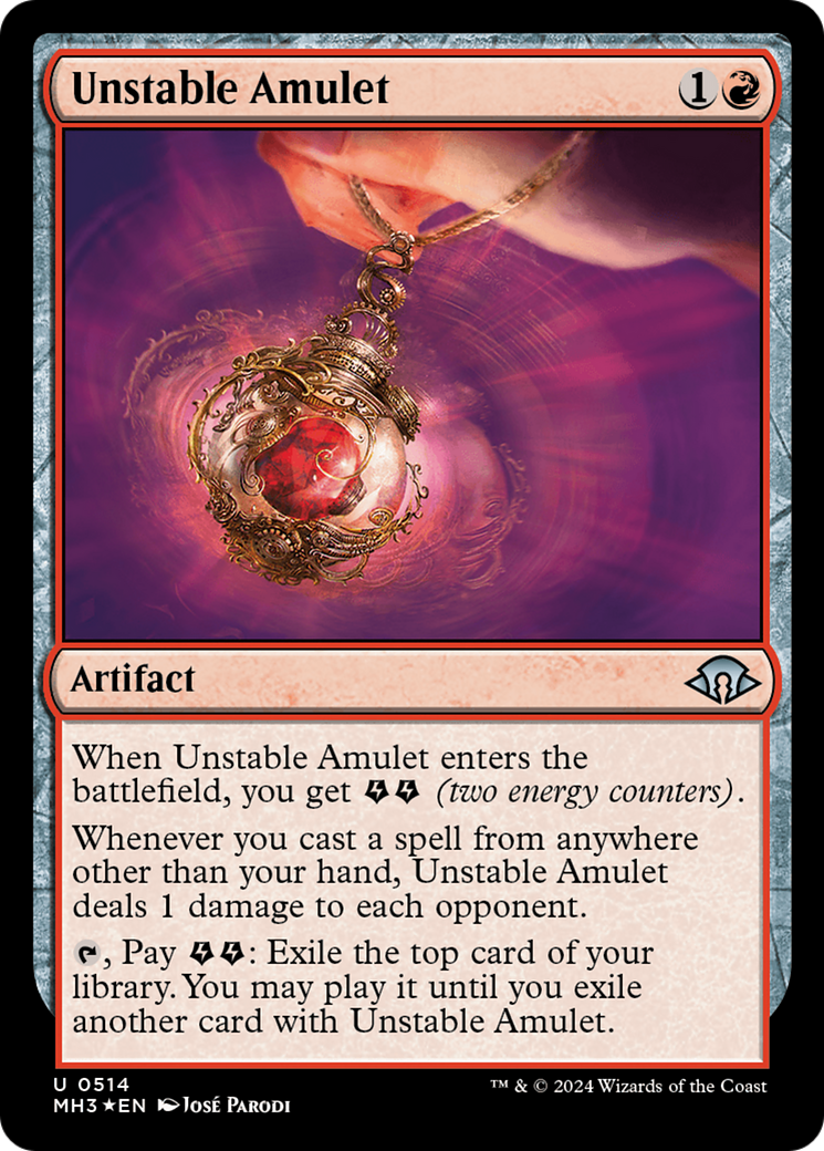 Unstable Amulet (Ripple Foil) [Modern Horizons 3] | Gamers Paradise