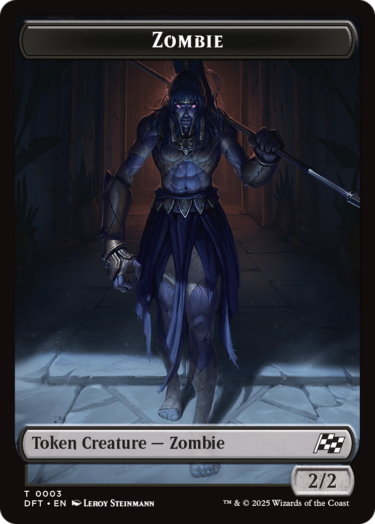 Zombie Warrior // Zombie (0003) Double-Sided Token [Aetherdrift Commander Tokens] | Gamers Paradise