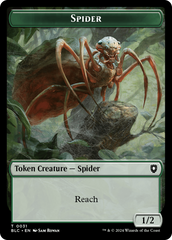 Spider // Blood Double-Sided Token [Bloomburrow Commander Tokens] | Gamers Paradise