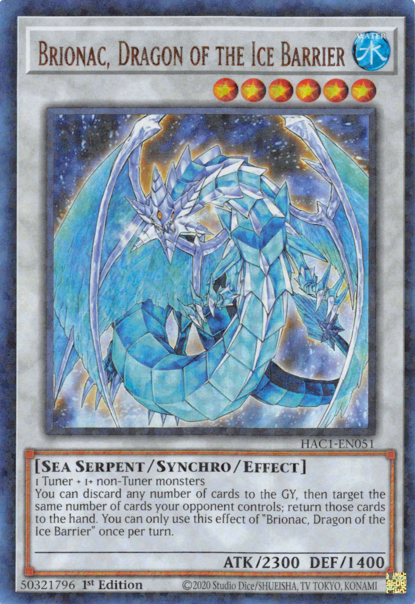 Brionac, Dragon of the Ice Barrier (Duel Terminal) [HAC1-EN051] Parallel Rare | Gamers Paradise