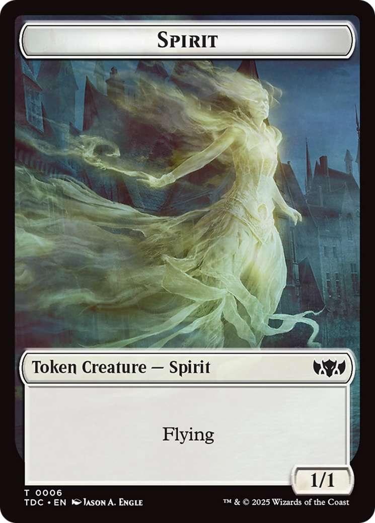 Spirit // Treasure Double-Sided Token [Tarkir: Dragonstorm Commander Tokens] | Gamers Paradise