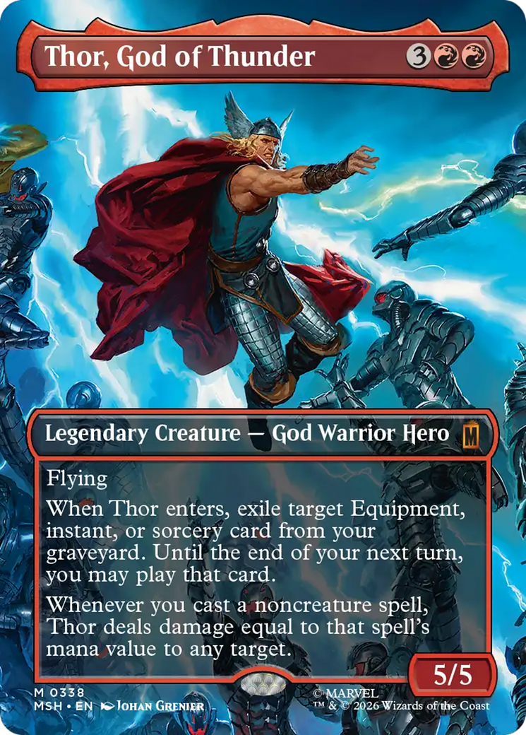 Thor, God of Thunder (Borderless) (0338) [Marvel Super Heroes] | Gamers Paradise