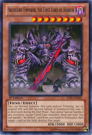 Archfiend Emperor, the First Lord of Horror [JOTL-EN031] Rare | Gamers Paradise