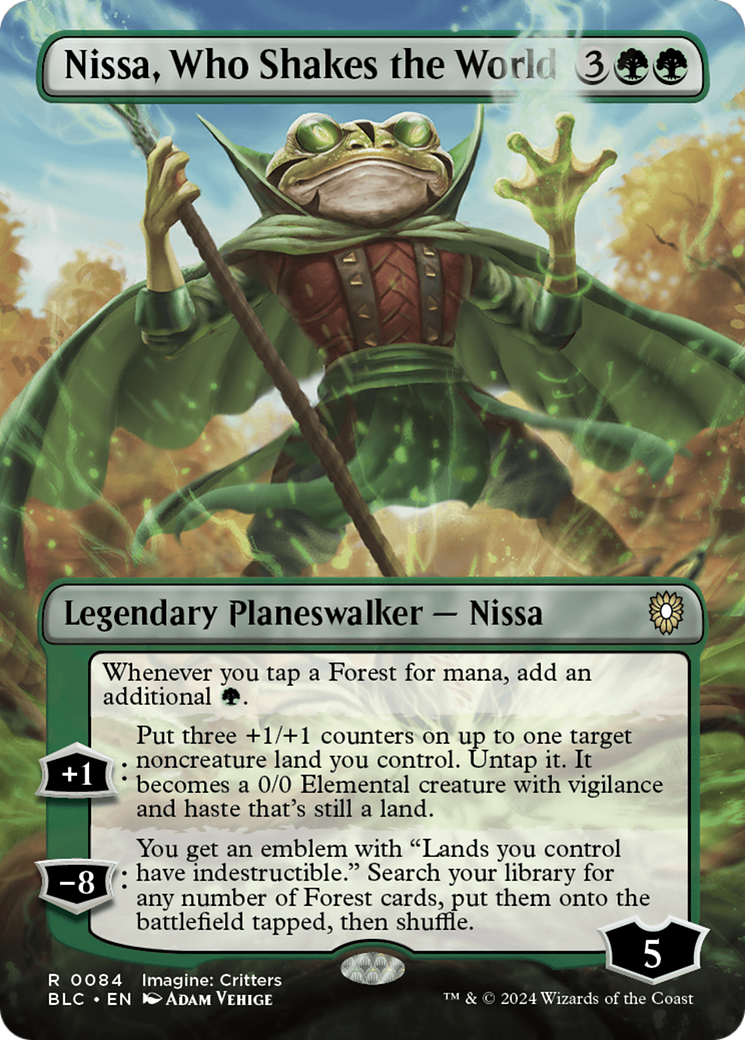 Nissa, Who Shakes the World (Borderless) [Bloomburrow Commander] | Gamers Paradise