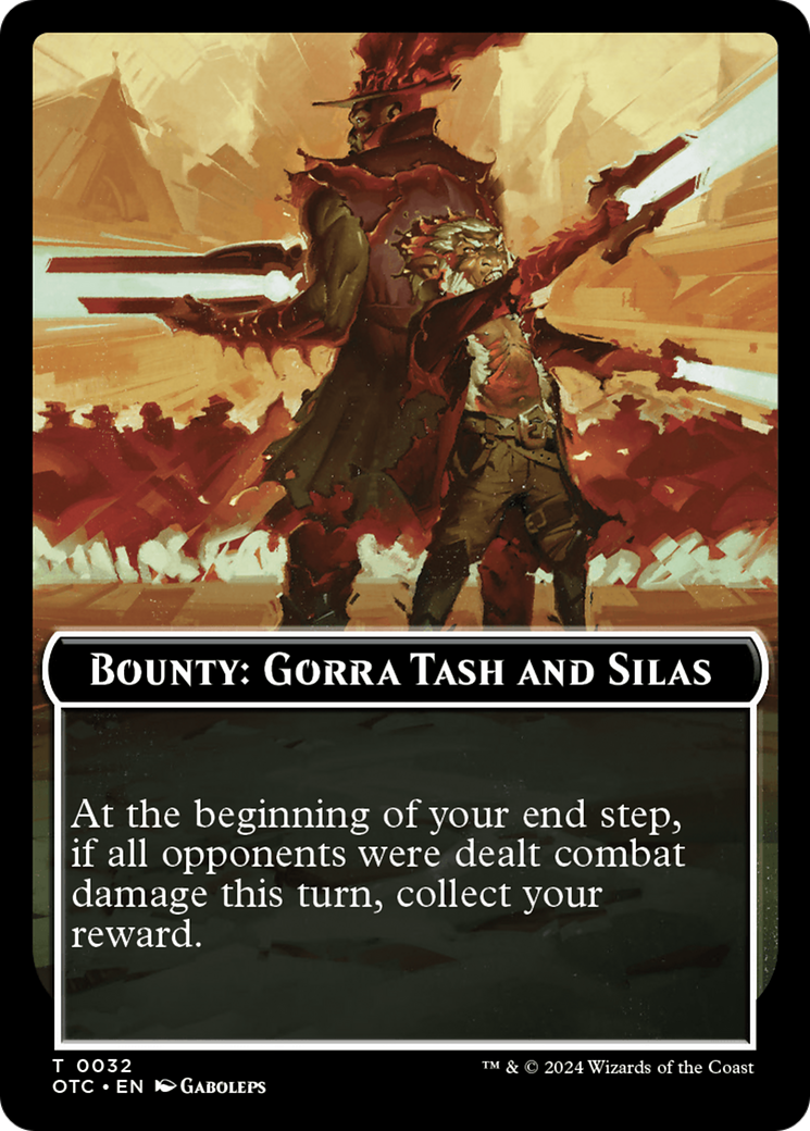 Bounty: Gorra Tash and Silas // Bounty Rules Double-Sided Token [Outlaws of Thunder Junction Commander Tokens] | Gamers Paradise