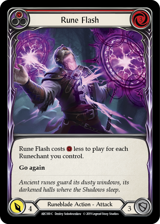 Rune Flash (Red) [ARC100-C] (Arcane Rising)  1st Edition Rainbow Foil | Gamers Paradise