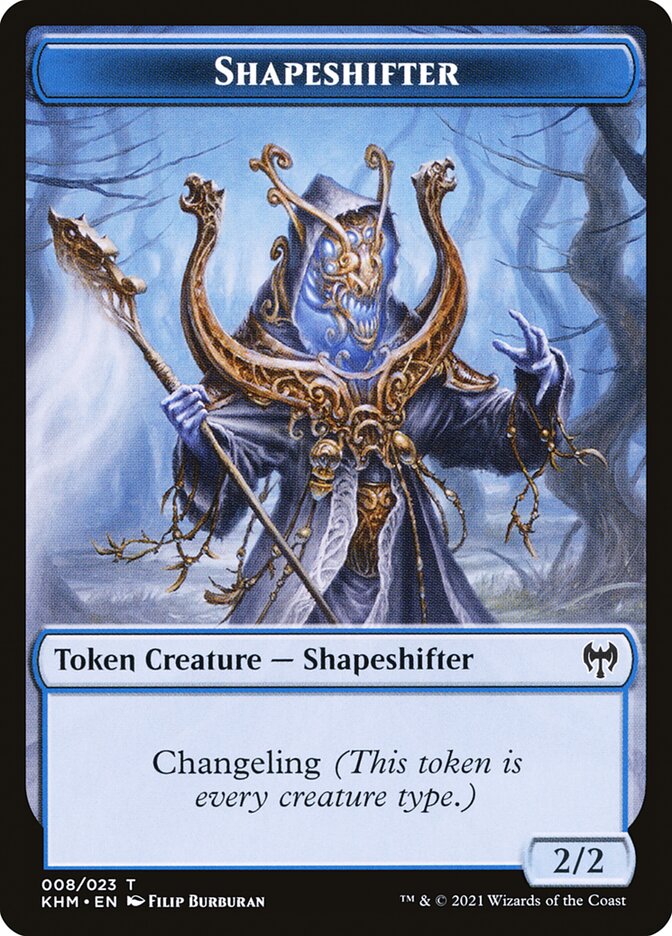 Human Warrior // Shapeshifter Double-Sided Token [Kaldheim Tokens] | Gamers Paradise