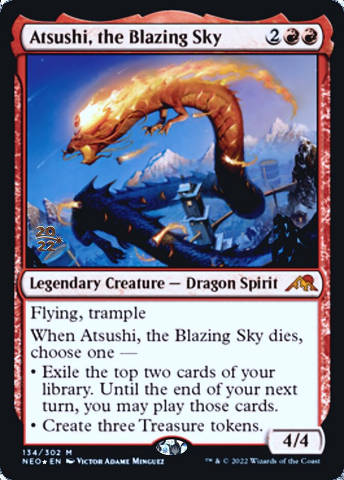 Atsushi, the Blazing Sky [Kamigawa: Neon Dynasty Prerelease Promos] | Gamers Paradise
