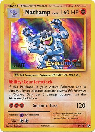 Machamp (59/108) (XY Evolutions Staff Prerelease) [XY: Black Star Promos] | Gamers Paradise