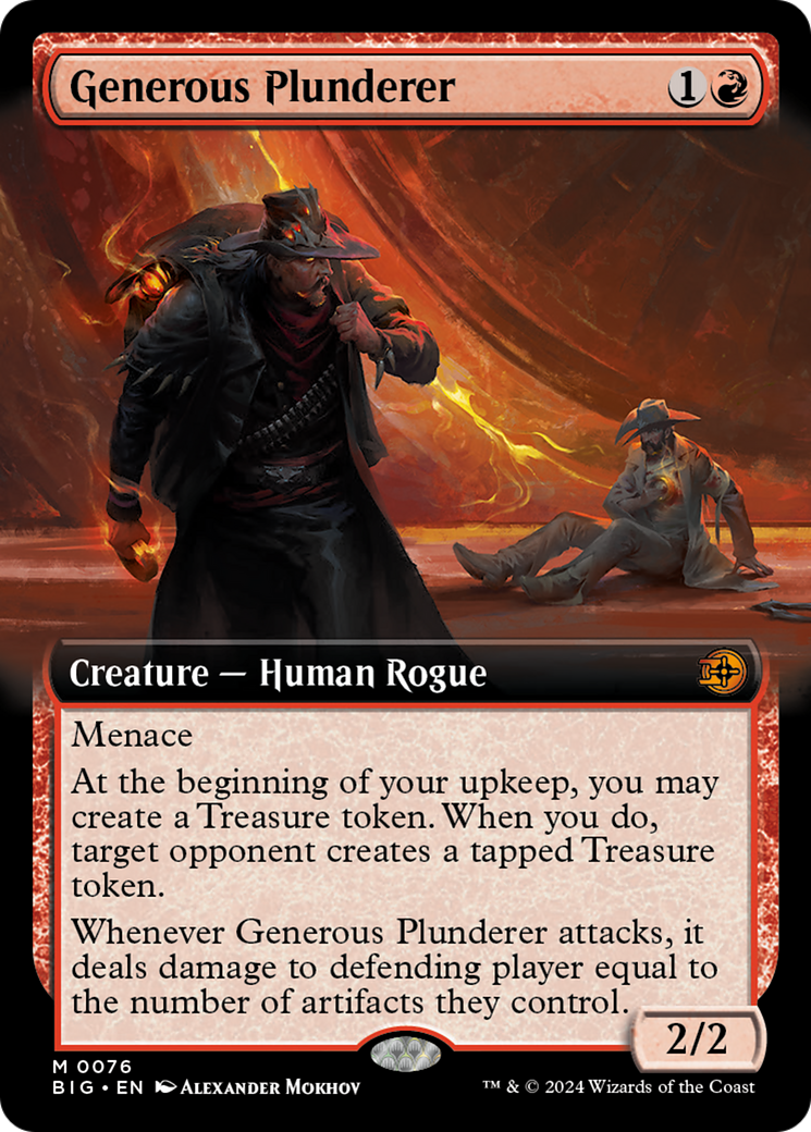 Generous Plunderer (Extended Art) [Outlaws of Thunder Junction: The Big Score] | Gamers Paradise