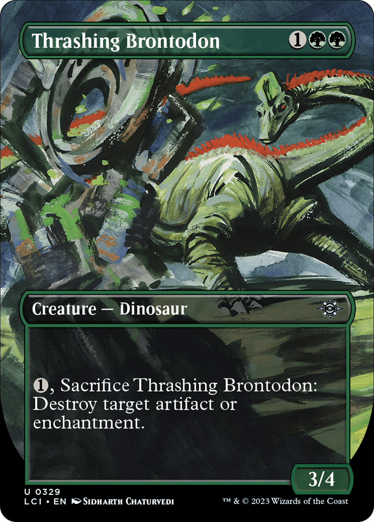 Thrashing Brontodon (Borderless) [The Lost Caverns of Ixalan] | Gamers Paradise