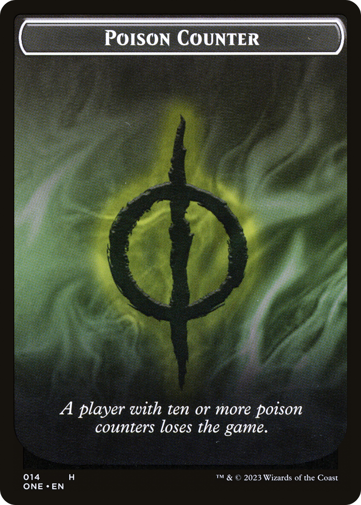 Poison Counter // Beast Double-Sided Token [Phyrexia: All Will Be One Commander Tokens] | Gamers Paradise