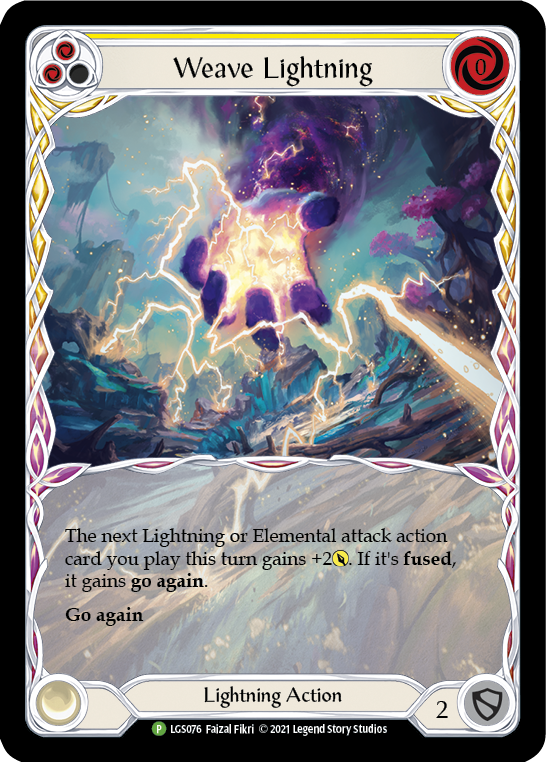 Weave Lightning (Yellow) [LGS076] (Promo)  Rainbow Foil | Gamers Paradise