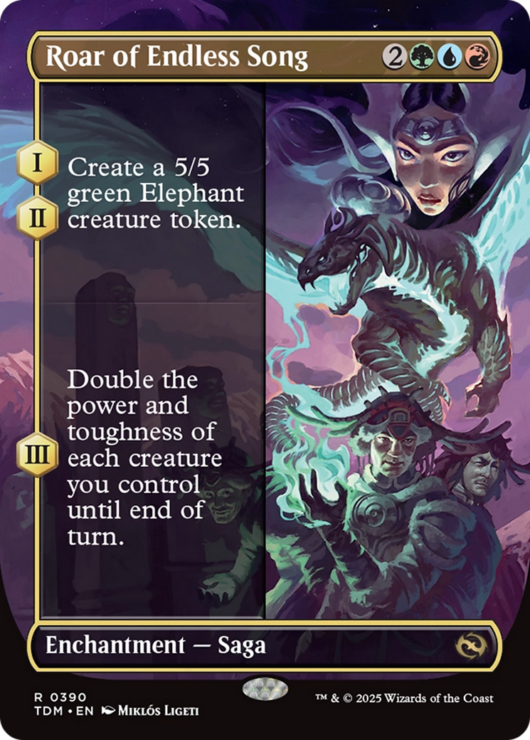 Roar of Endless Song (Borderless) [Tarkir: Dragonstorm] | Gamers Paradise