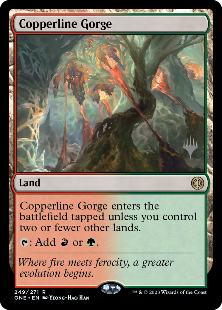 Copperline Gorge (Promo Pack) [Phyrexia: All Will Be One Promos] | Gamers Paradise