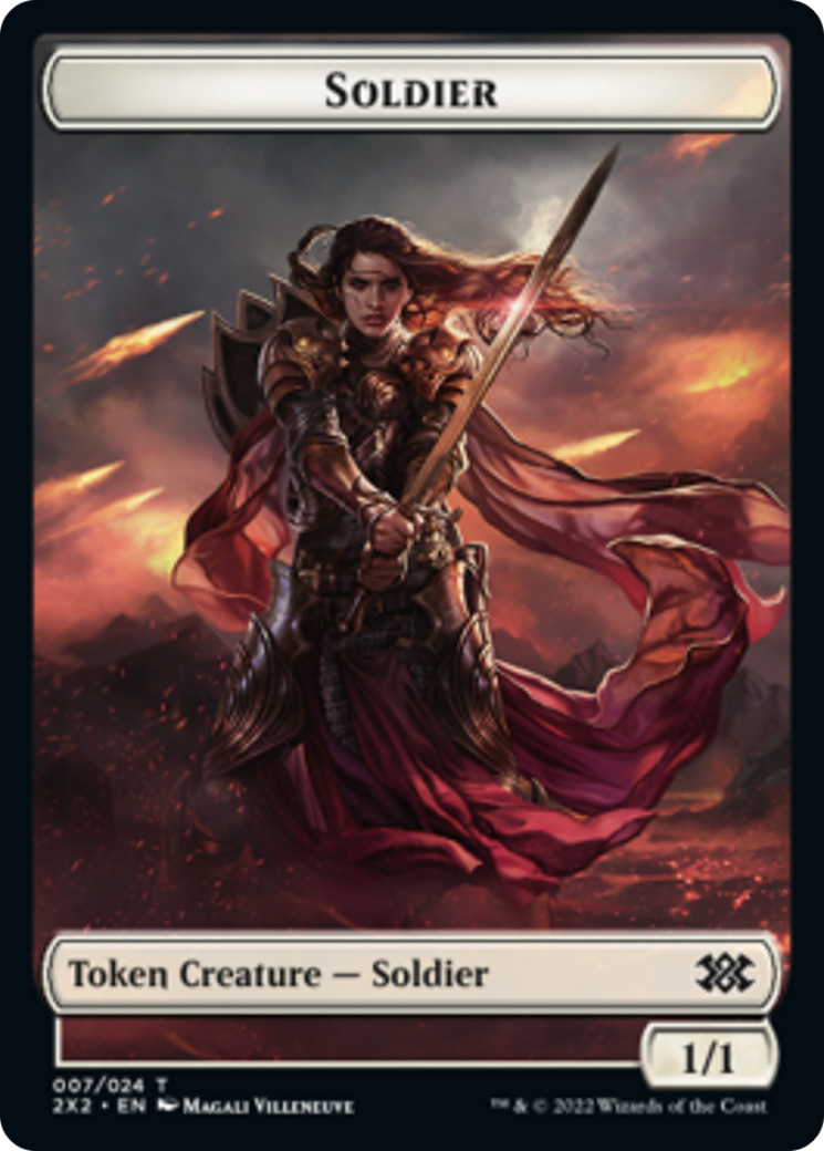 Cat Dragon // Soldier Double-Sided Token [Double Masters 2022 Tokens] | Gamers Paradise