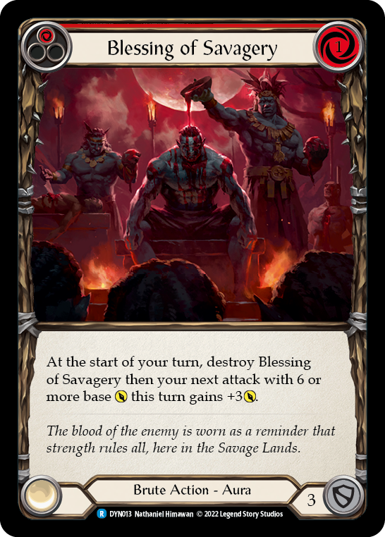 Blessing of Savagery (Red) [DYN013] (Dynasty)  Rainbow Foil | Gamers Paradise