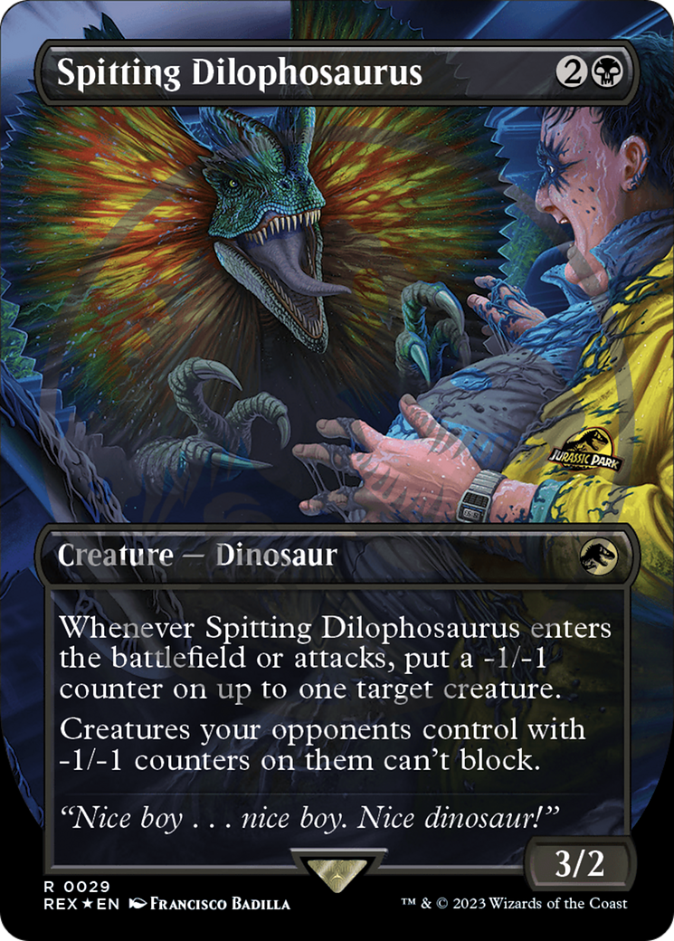 Spitting Dilophosaurus (Emblem) (Borderless) [Jurassic World Collection Tokens] | Gamers Paradise