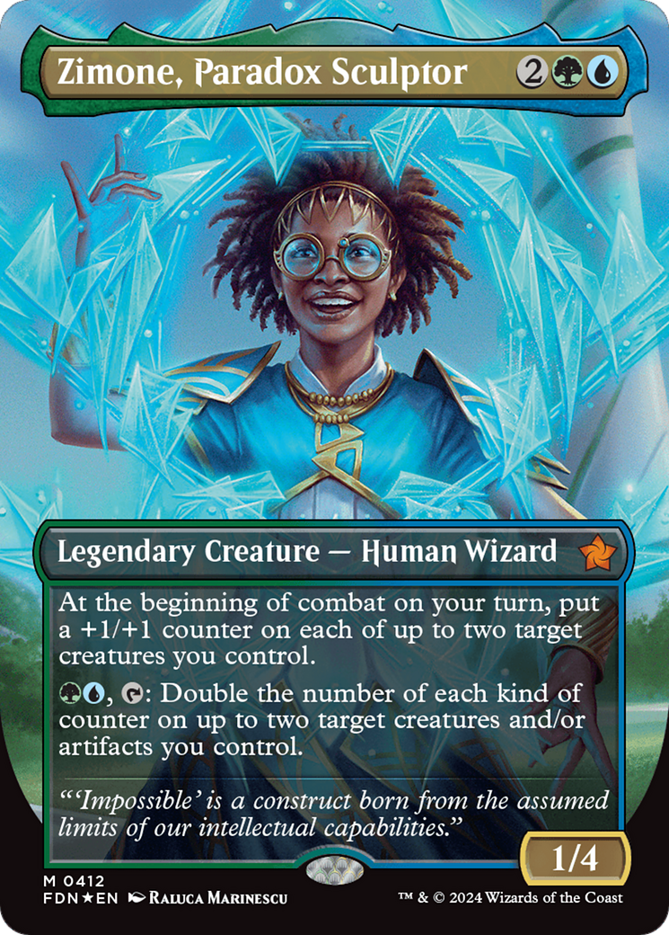 Zimone, Paradox Sculptor (Borderless) (Mana Foil) [Foundations] | Gamers Paradise