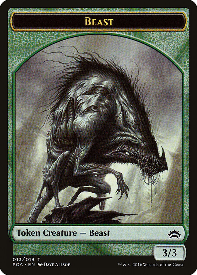Beast // Saproling Double-Sided Token [Planechase Anthology Tokens] | Gamers Paradise