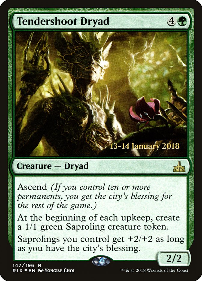 Tendershoot Dryad [Rivals of Ixalan Prerelease Promos] | Gamers Paradise