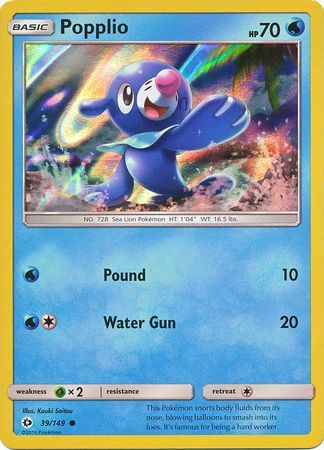 Popplio (39/149) (Water Web Holo) [Sun & Moon: Base Set] | Gamers Paradise