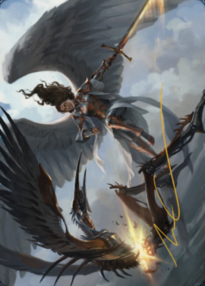 Destroy Evil Art Card (Gold-Stamped Signature) [Dominaria United Art Series] | Gamers Paradise