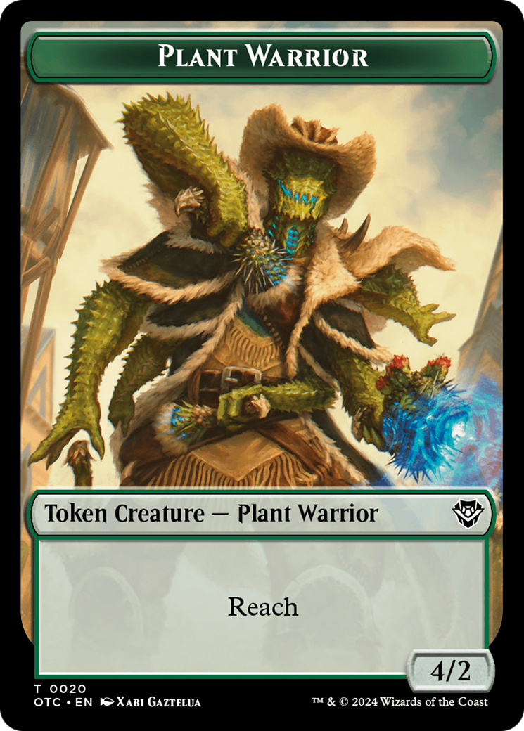 Plant Warrior // Plant Double-Sided Token [Outlaws of Thunder Junction Commander Tokens] | Gamers Paradise