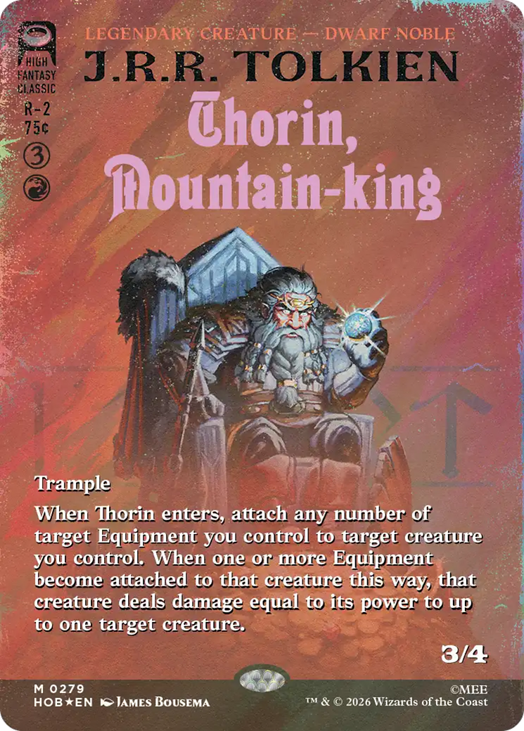 Thorin, Mountain-king (Borderless) (Surge Foil) [The Hobbit] | Gamers Paradise