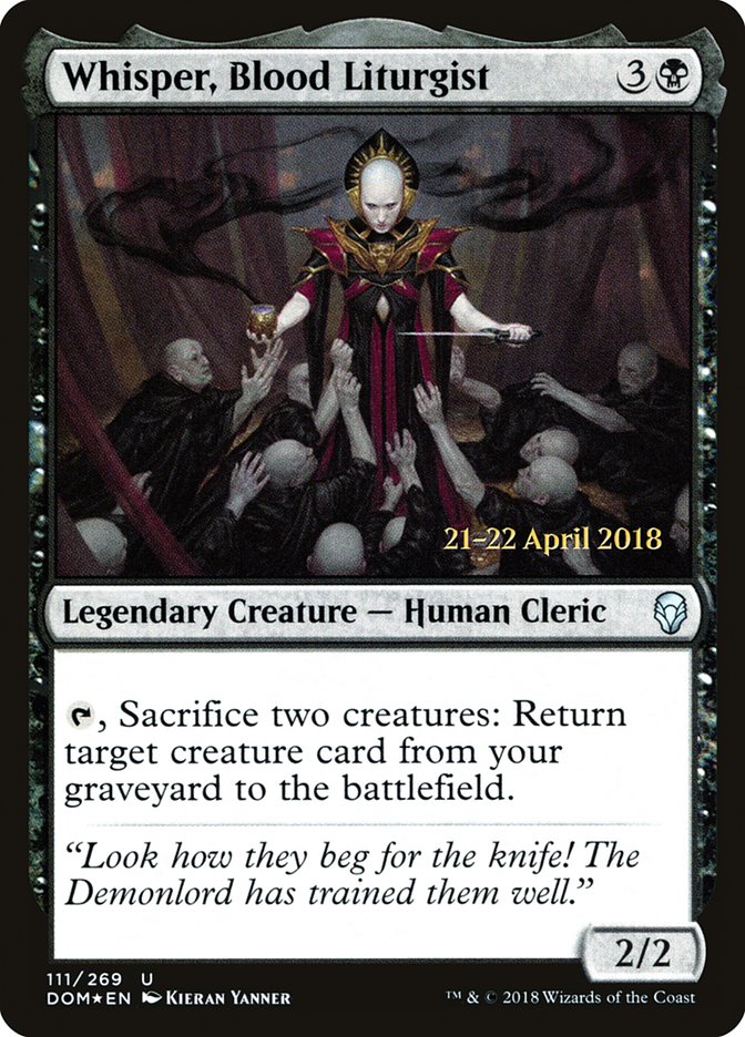 Whisper, Blood Liturgist [Dominaria Prerelease Promos] | Gamers Paradise