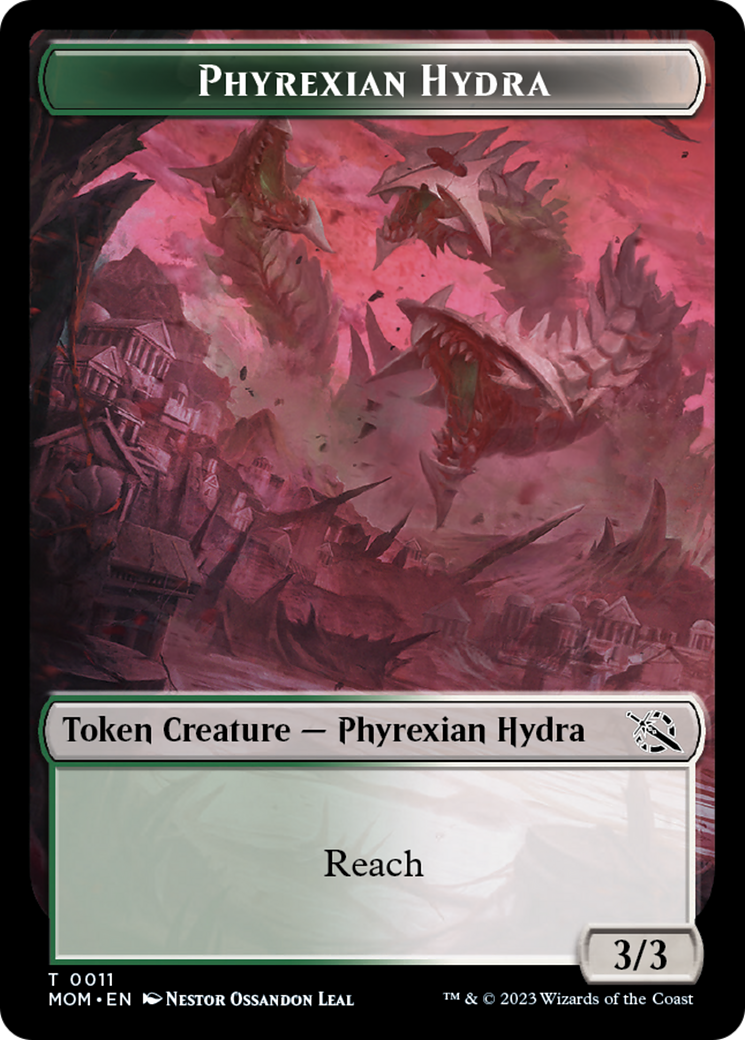 Warrior // Phyrexian Hydra (11) Double-Sided Token [March of the Machine Tokens] | Gamers Paradise