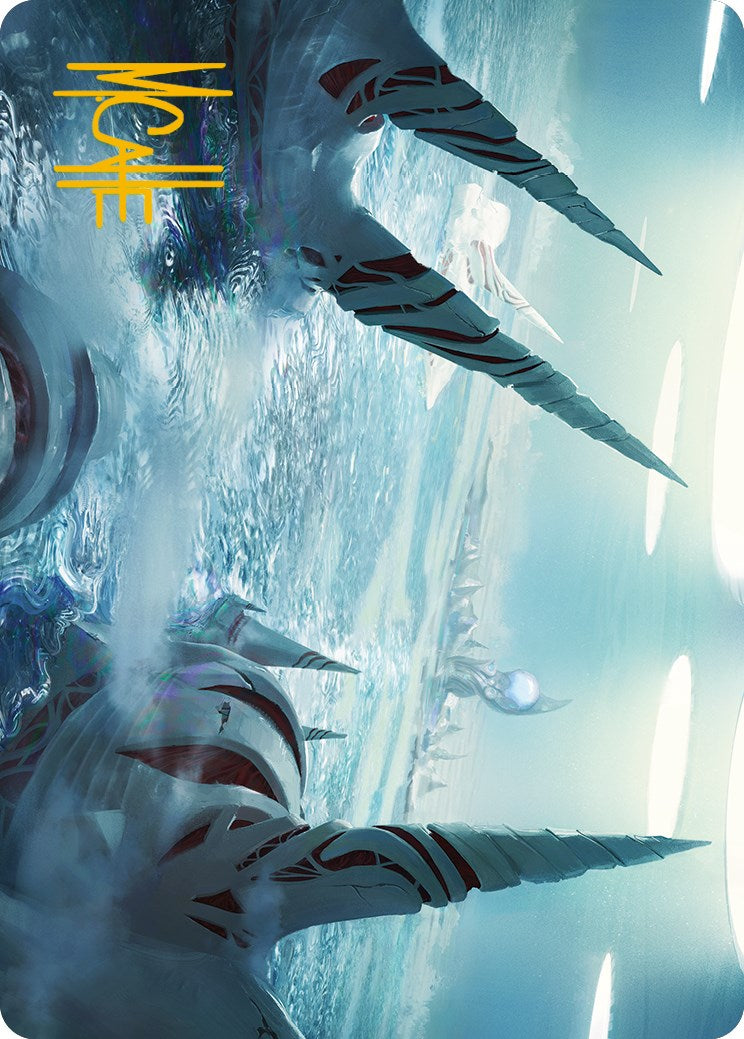 Seachrome Coast Art Card (Gold-Stamped Signature) [Phyrexia: All Will Be One Art Series] | Gamers Paradise