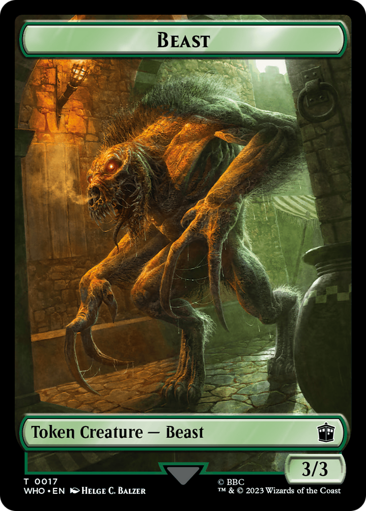 Soldier // Beast Double-Sided Token [Doctor Who Tokens] | Gamers Paradise