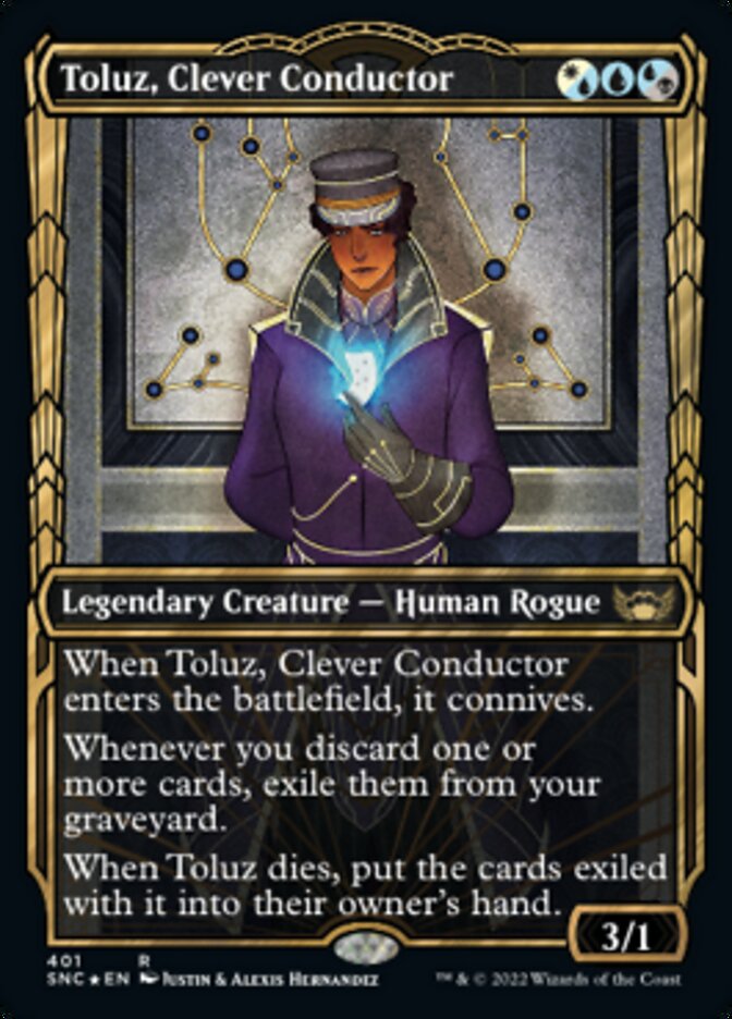 Toluz, Clever Conductor (Showcase Golden Age Gilded Foil) [Streets of New Capenna] | Gamers Paradise