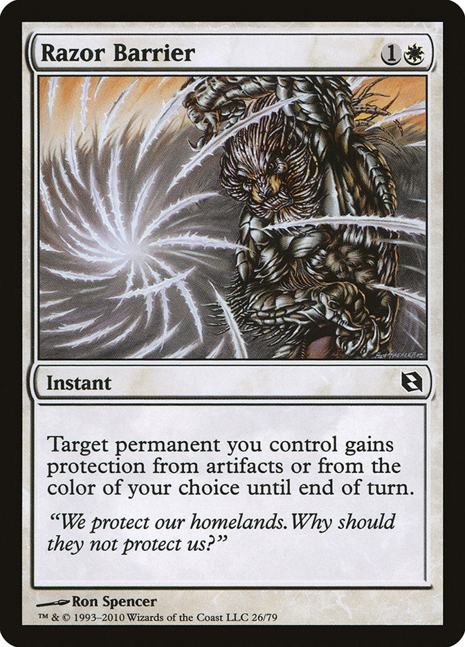Razor Barrier [Duel Decks: Elspeth vs. Tezzeret] | Gamers Paradise