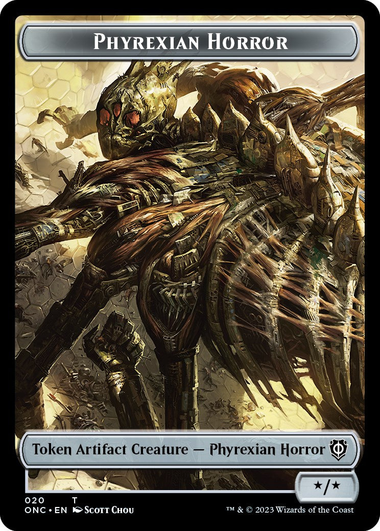 Phyrexian Wurm // Phyrexian Horror Double-Sided Token [Phyrexia: All Will Be One Commander Tokens] | Gamers Paradise