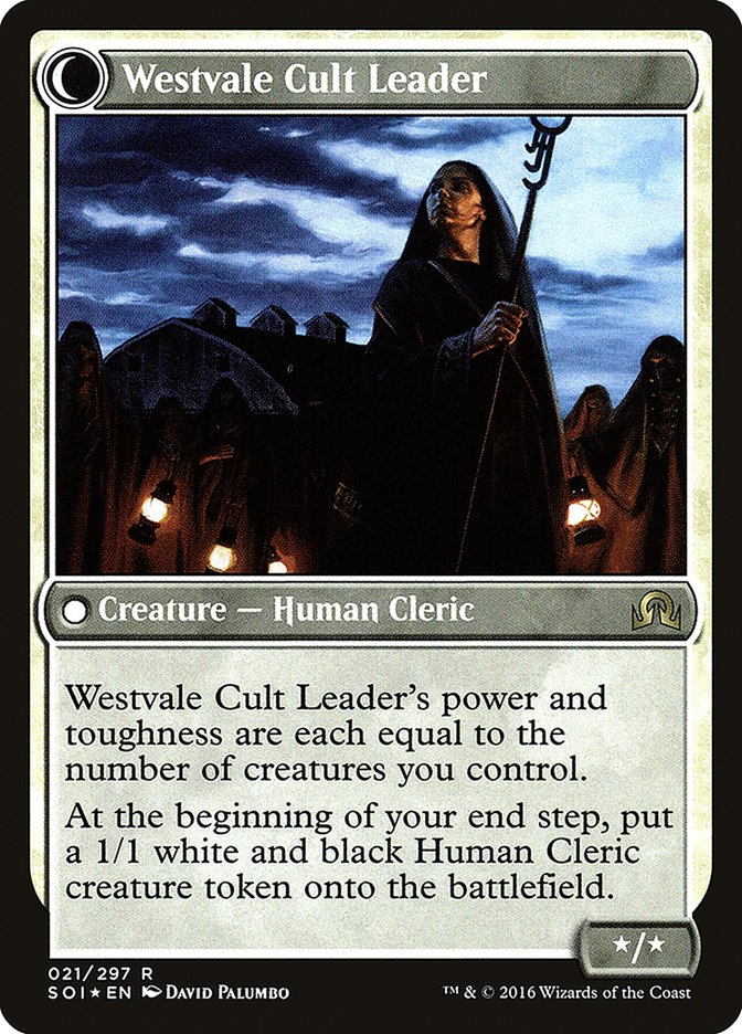 Hanweir Militia Captain // Westvale Cult Leader [Shadows over Innistrad Prerelease Promos] | Gamers Paradise
