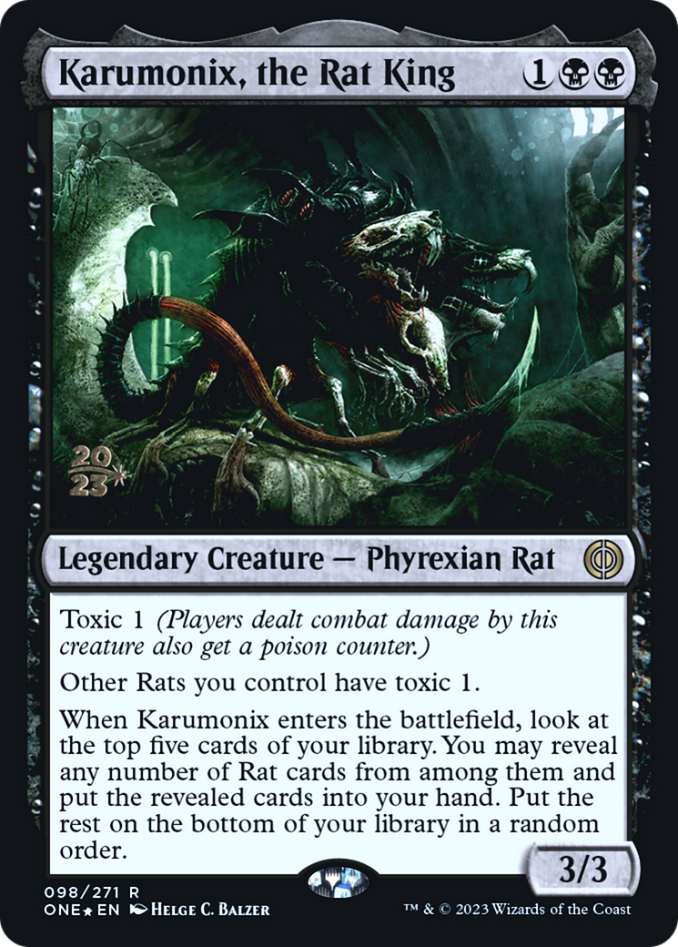Karumonix, the Rat King [Phyrexia: All Will Be One Prerelease Promos] | Gamers Paradise