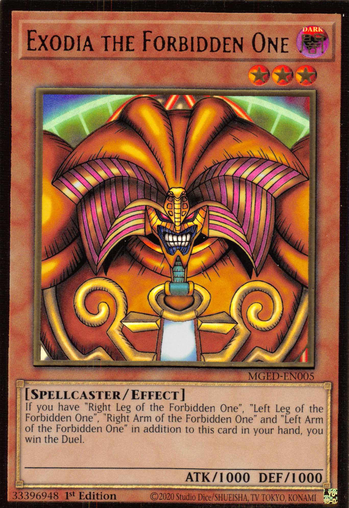 Exodia the Forbidden One [MGED-EN005] Gold Rare | Gamers Paradise